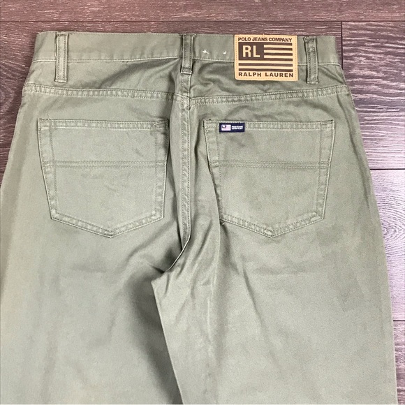 Polo Jeans Company Ralph Lauren Women’s Vintage Olive Green Pants Size 8 - Picture 7 of 11